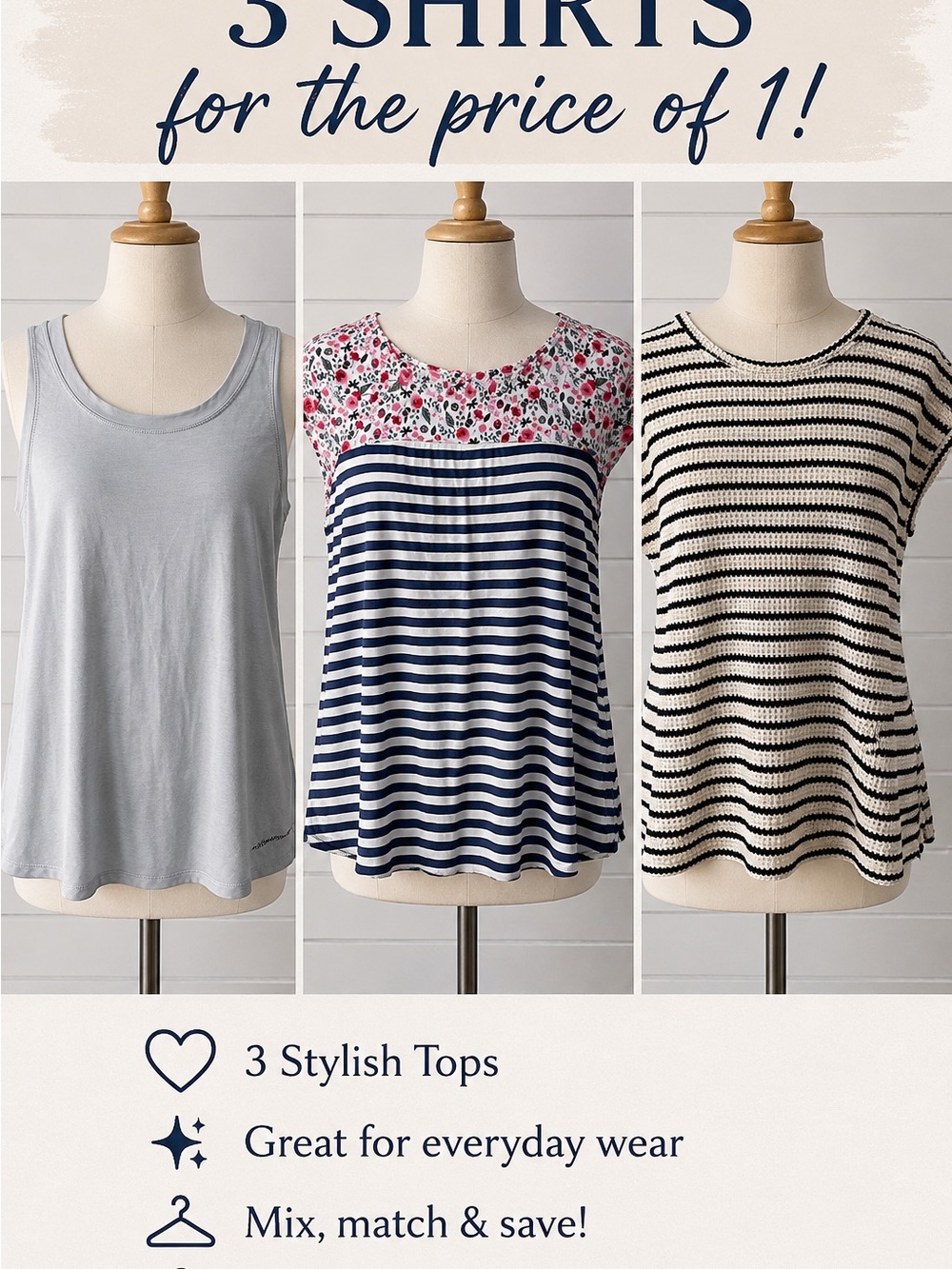 3 tops for the price of 1